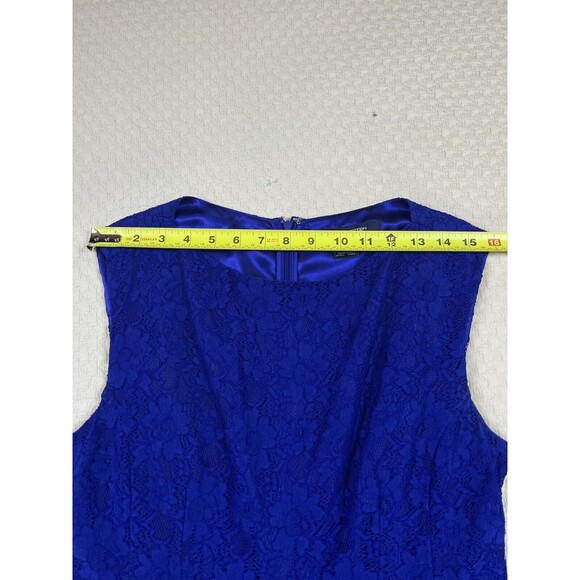 French Connection Lace Mini Dress Skater Fit And Flare | Royal Blue | Size 6 M - Picture 10 of 11